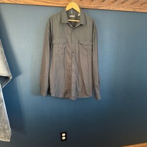 Men's Gray Casual Button Down Shirt